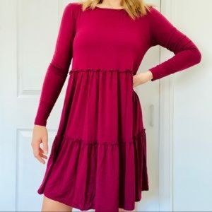 Beautiful Fuscia Tier Ruffle Dress